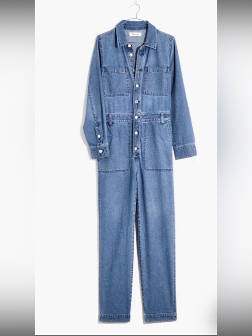 NWT! Madewell Long Sleeve Denim Relaxed Coverall Jumpsuit Glenroy Wash Size XXL